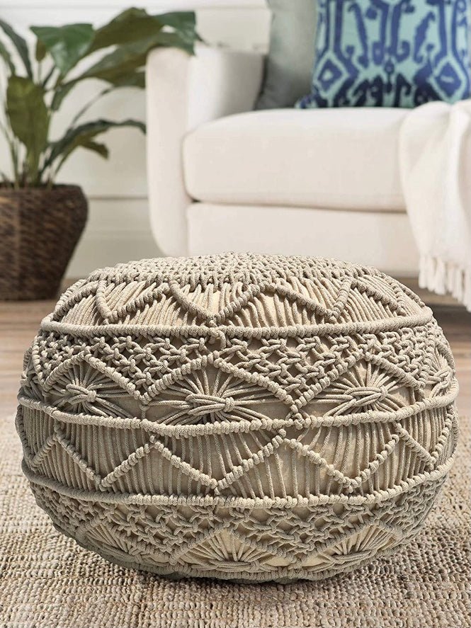 Macrame pouf. Ottoman - Wapas