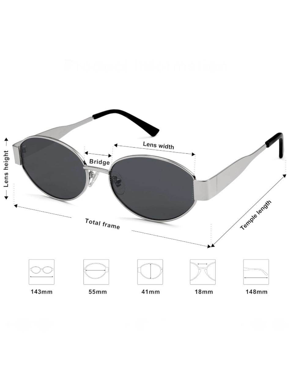 Metal frame oval sunglasses - Wapas