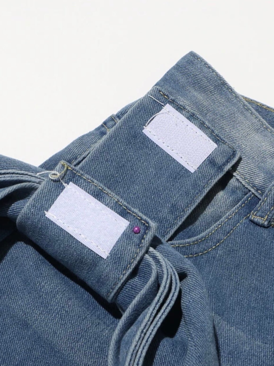 Mid blue bows straight jeans - Wapas