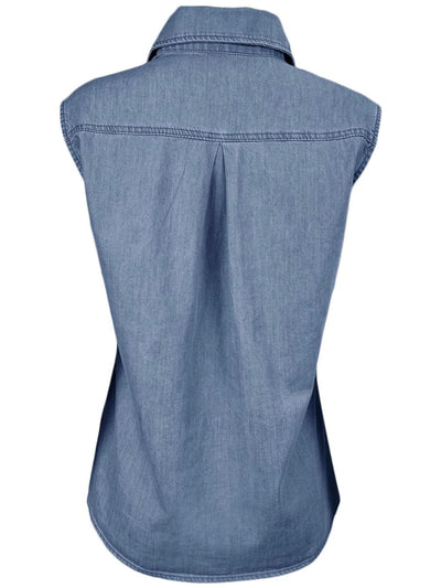 Mid blue denim sleeveless shirt - Wapas