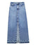 Mid blue denim tube maxi skirt - Wapas