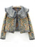 Mid blue floral embroidered jeans flaps jacket - Wapas