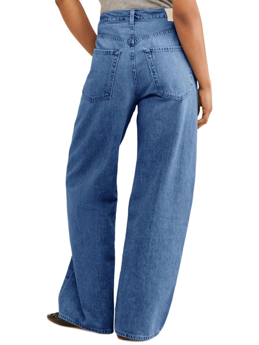 Mid blue jeans tied pants - Wapas