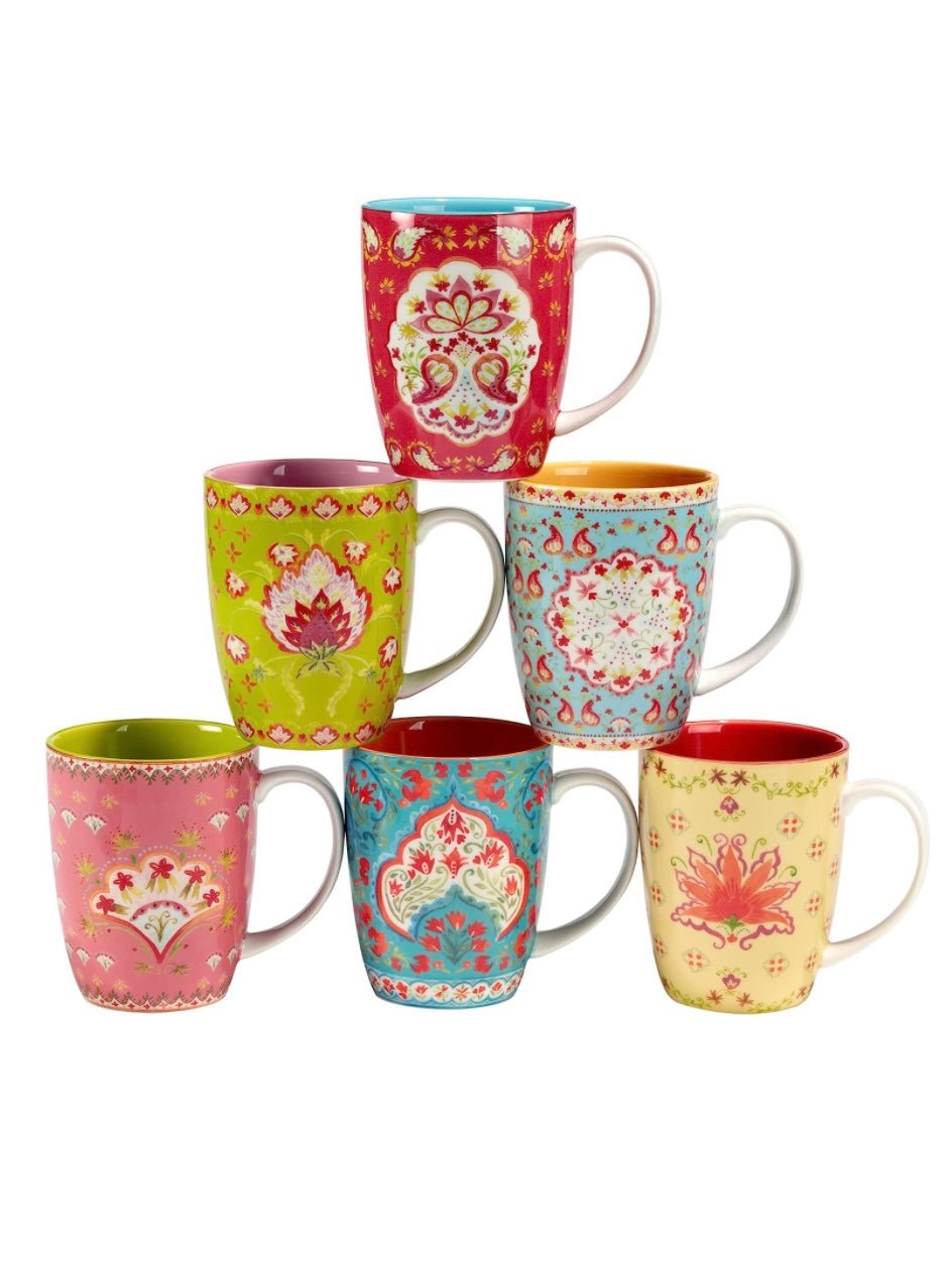 Multicolored floral patterns mugs - Wapas