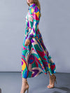 Multicolored organic printed long dress - Wapas