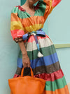 Multicolored striped maxi dress - Wapas