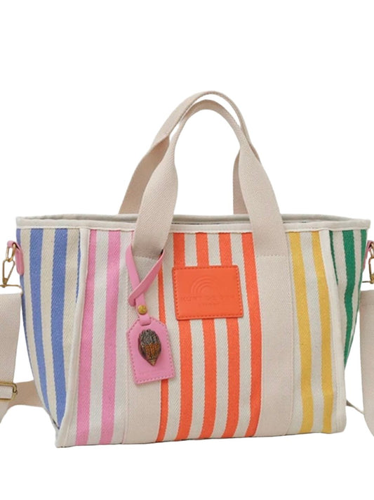 Multicolored stripes boho handbag - Wapas