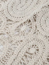 Natural off white crochet set of 2 lace top and tube asymmetrical skirt - Wapas