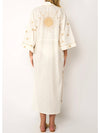Off white and gold soleil long shirt/dress cover up duster - Wapas