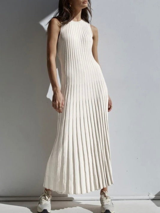 Off white pleated long dress - Wapas