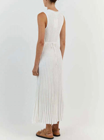 Off white pleated long dress - Wapas