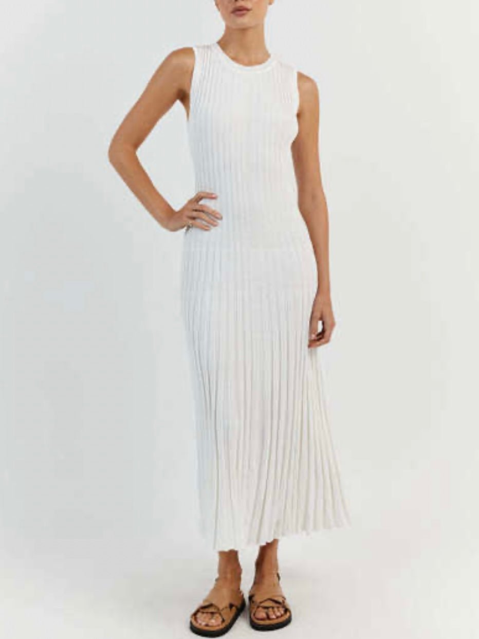 Off white pleated long dress - Wapas