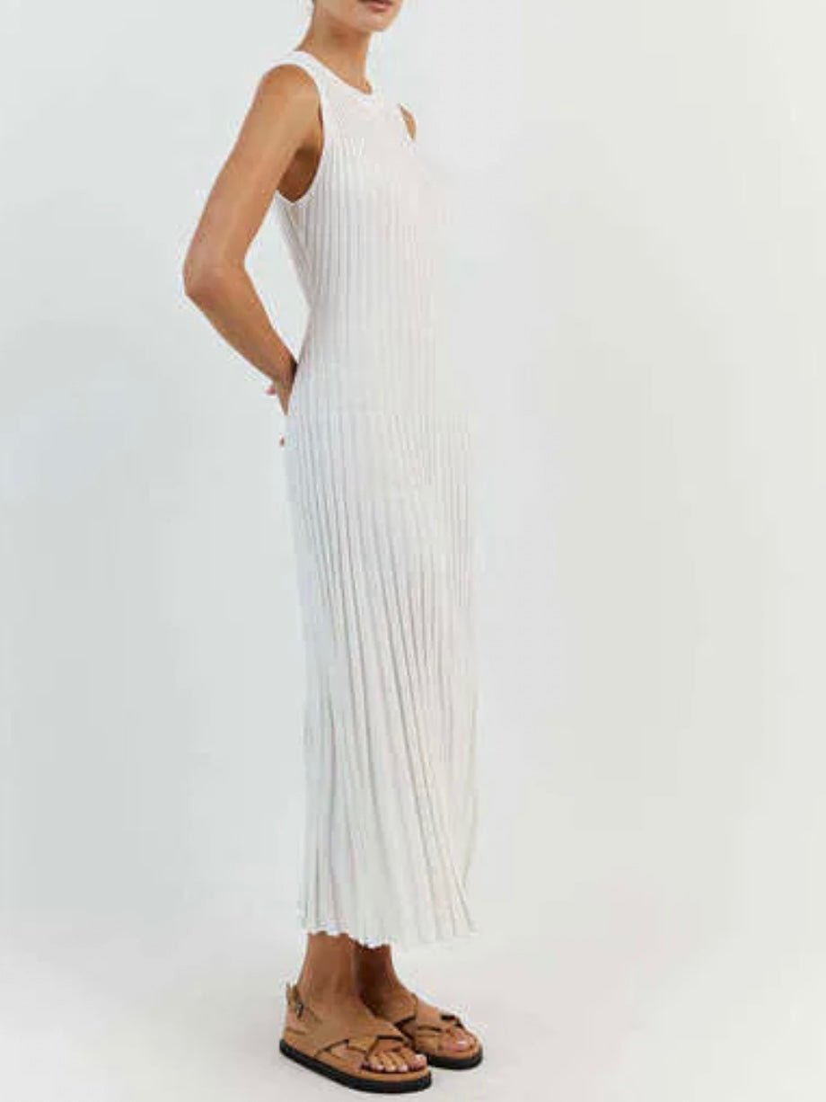 Off white pleated long dress - Wapas