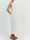 Off white pleated long dress - Wapas