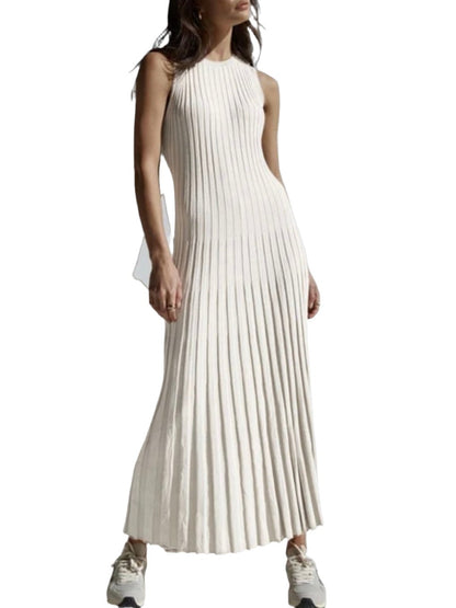 Off white pleated long dress - Wapas