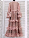 Old rose lace net maxi dress - Wapas