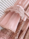 Old rose lace net maxi dress - Wapas