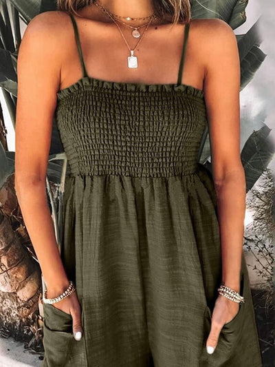 Olive loose and flare jumper overall - Wapas