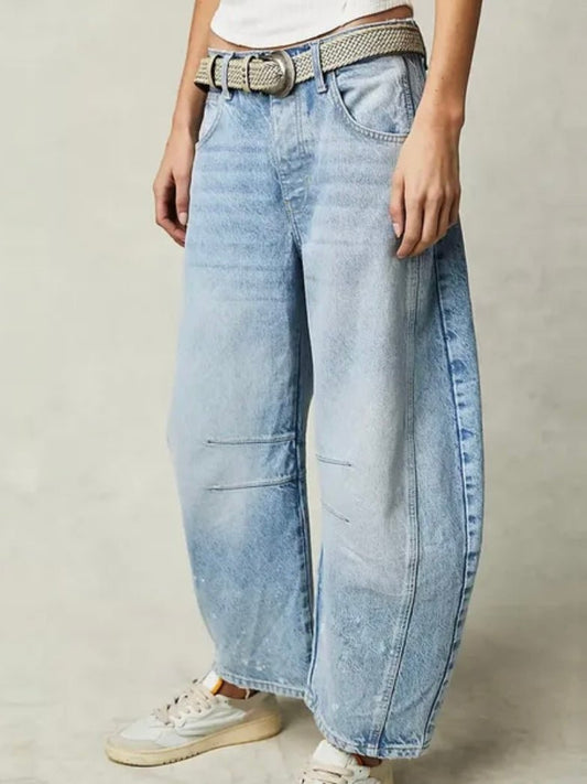 Oversized light blue baggy jeans - Wapas