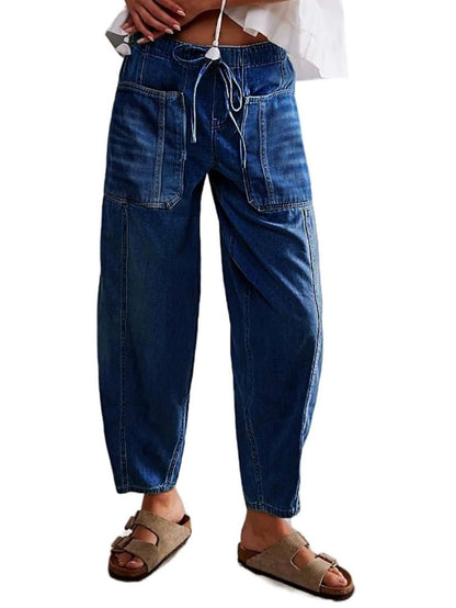 Oversized tied blue baggy jeans - Wapas