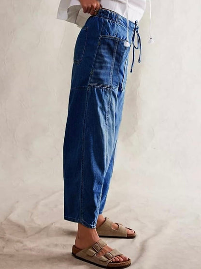 Oversized tied blue baggy jeans - Wapas