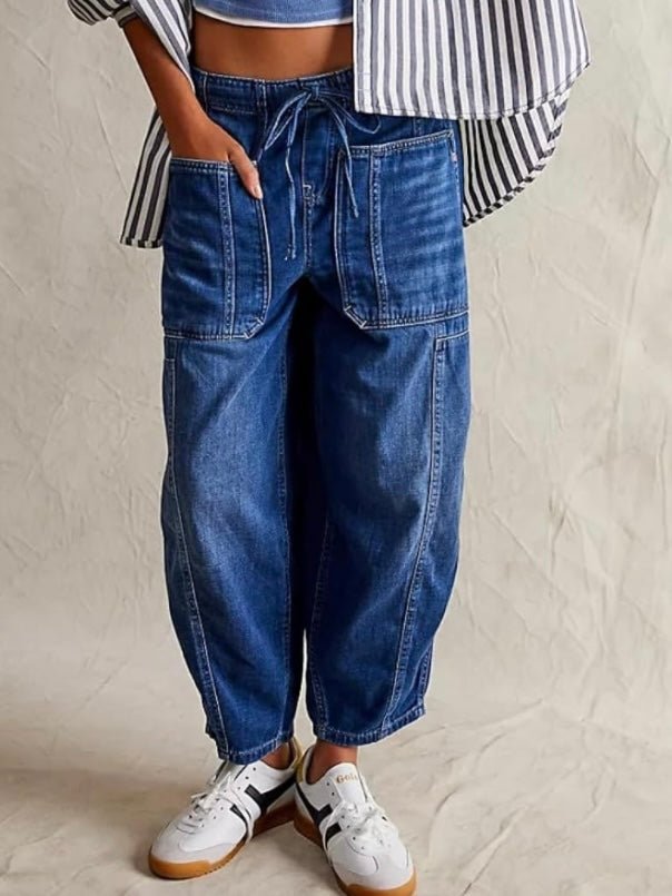 Oversized tied blue baggy jeans - Wapas