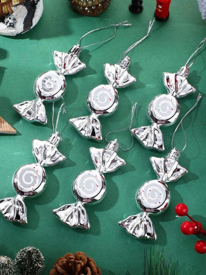 Pack of 12 Christmas silver candy ornaments - Wapas