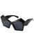 Pentagonal black retro sunglasses - Wapas