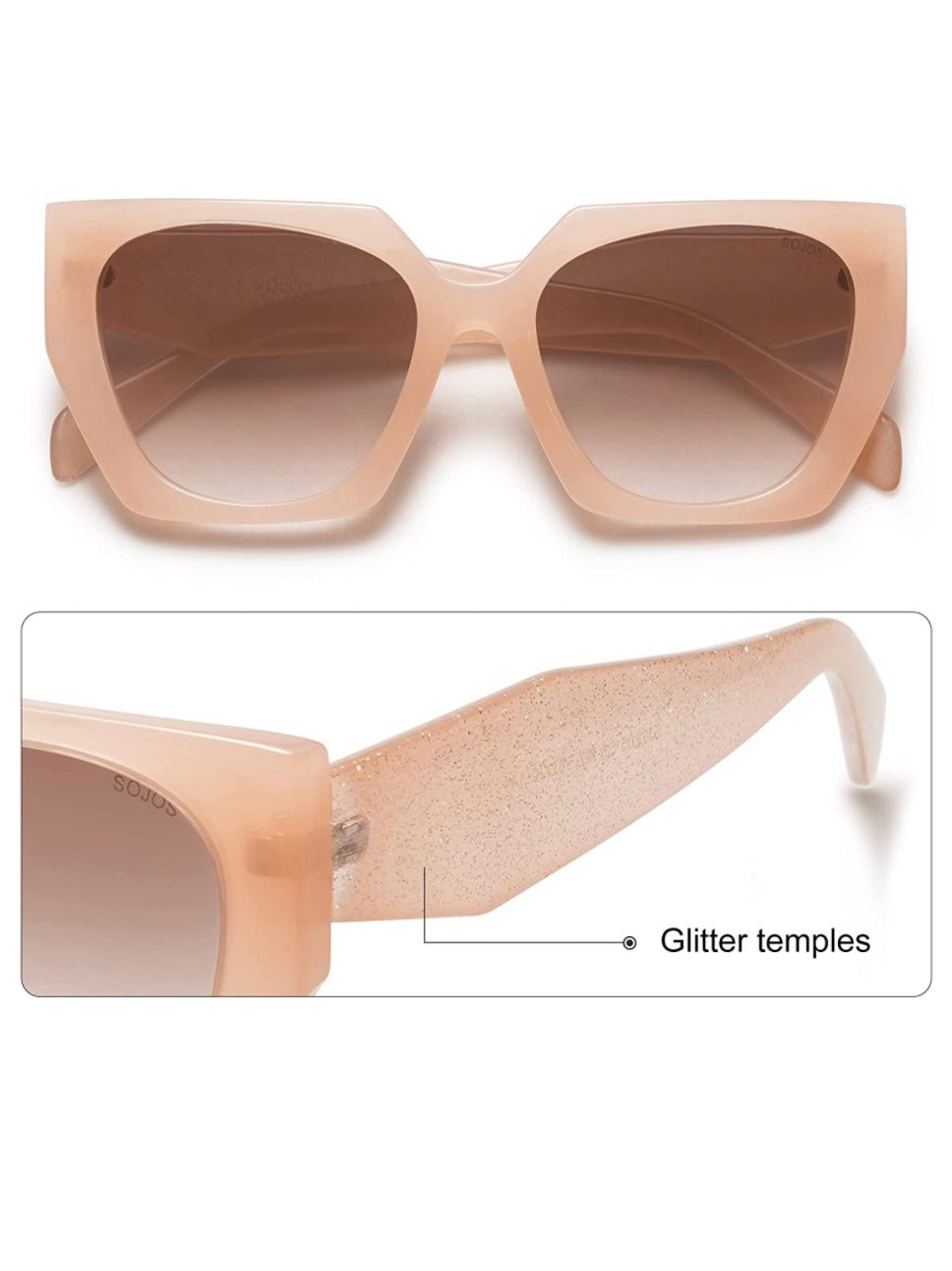 Pink big square sunglasses - Wapas