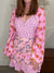 Pink floral printed short dress - Wapas
