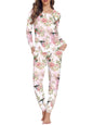 Pink floral roses and hummingbirds pijama set - Wapas