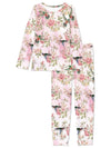 Pink floral roses and hummingbirds pijama set - Wapas