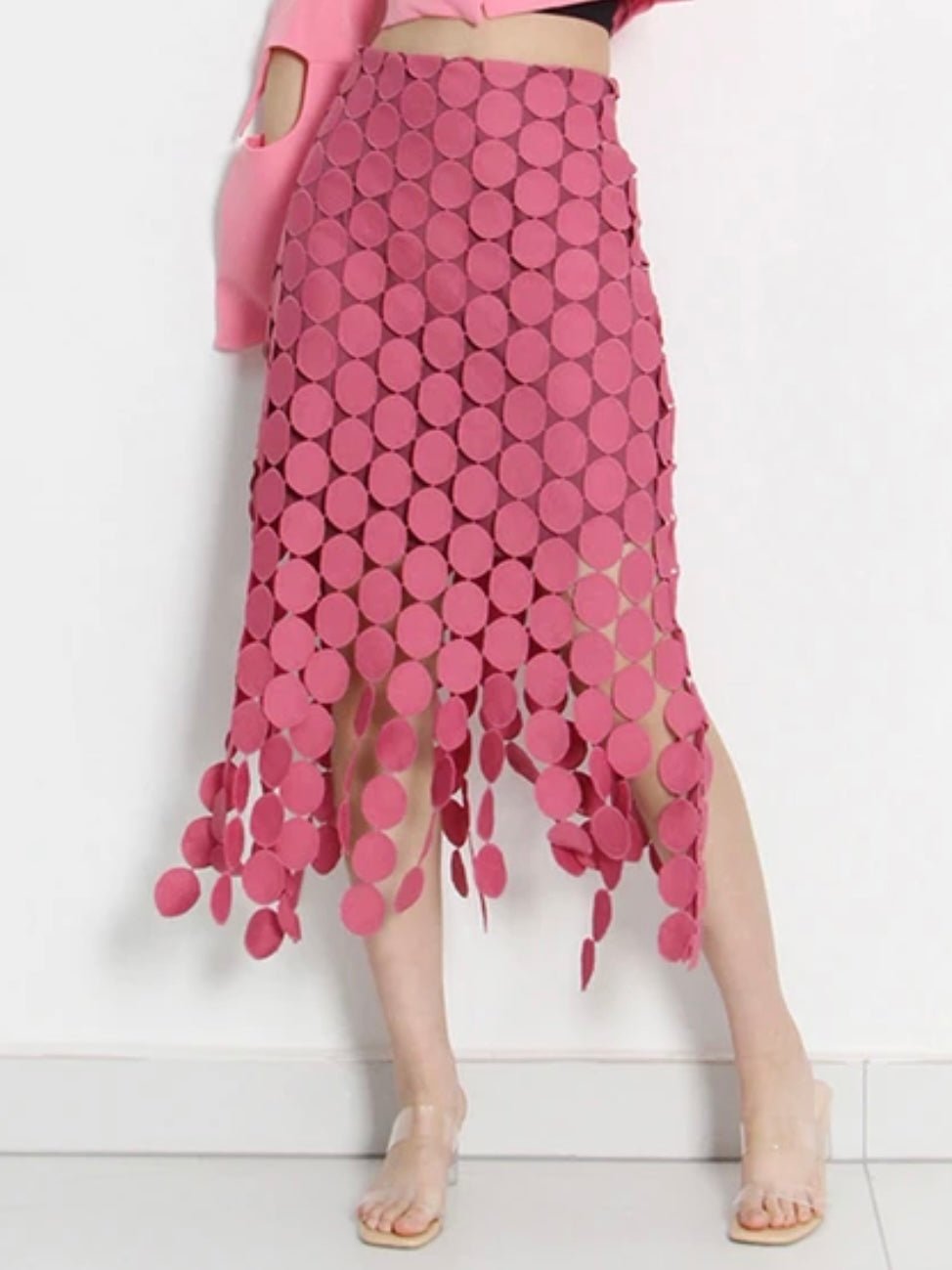 Pink hexagon tube maxi skirt - Wapas