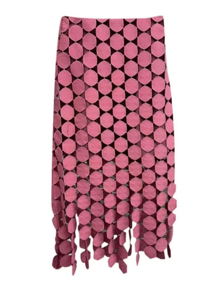 Pink hexagon tube maxi skirt - Wapas