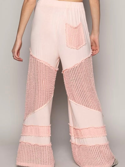 Pink net wide pants - Wapas