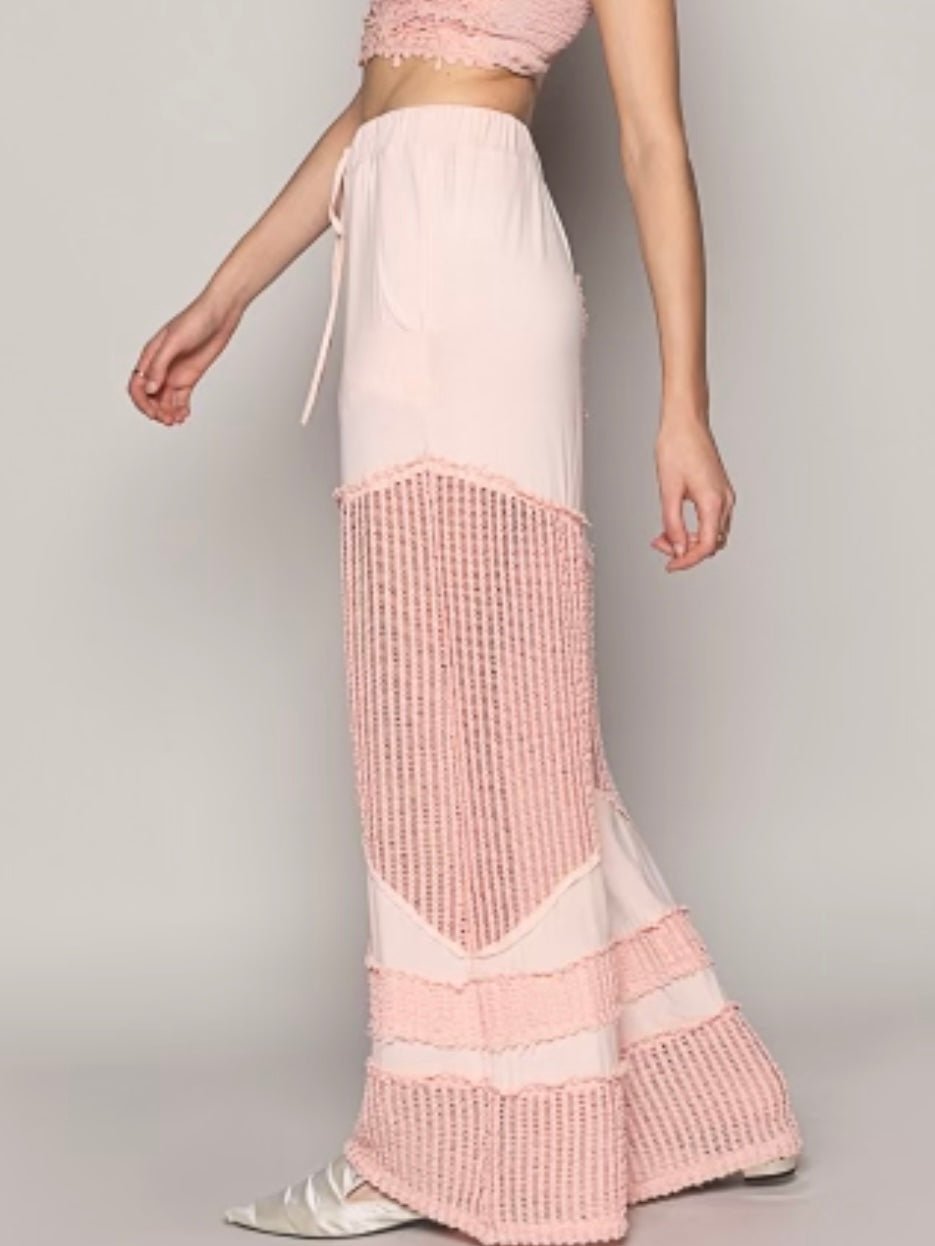 Pink net wide pants - Wapas