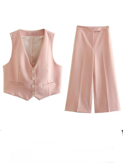 Pink set of 2 vest top and pants - Wapas
