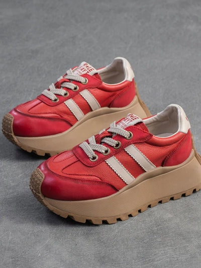 Red and beige sneakers shoes - Wapas
