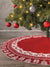 Red and white leaves Christmas tree skirt - Wapas