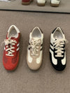 Red and white low sneakers shoes - Wapas