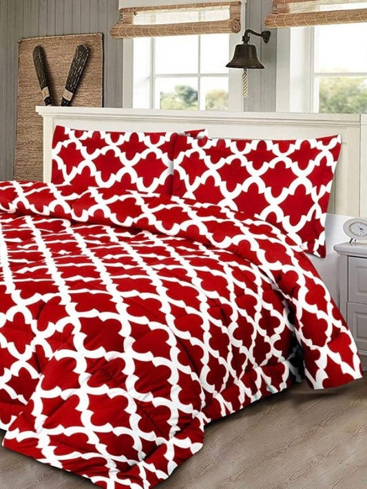 Red and white print comforter - Wapas