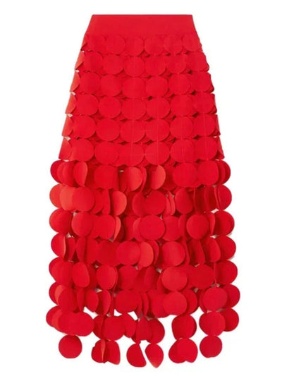 Red circles tube maxi skirt - Wapas