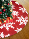 Red snow flakes Christmas tree skirt - Wapas