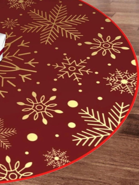 Red snowflakes Christmas tree skirt - Wapas