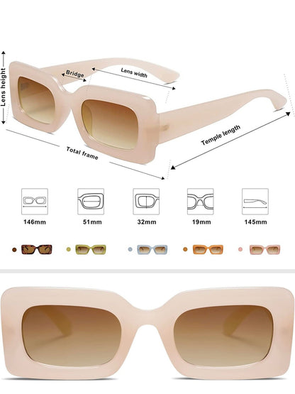 Retro nude square sunglasses - Wapas