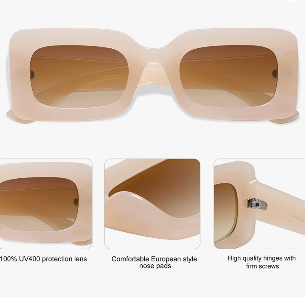 Retro nude square sunglasses - Wapas