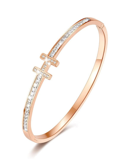 Rose gold rigid zirconia 7.5” in bracelet - Wapas