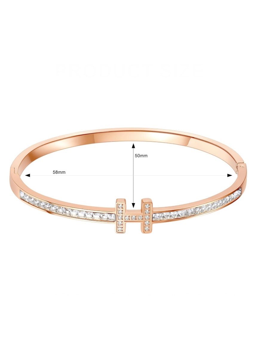 Rose gold rigid zirconia 7.5” in bracelet - Wapas