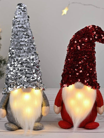 Sequins hat Santa gnome lights - Wapas
