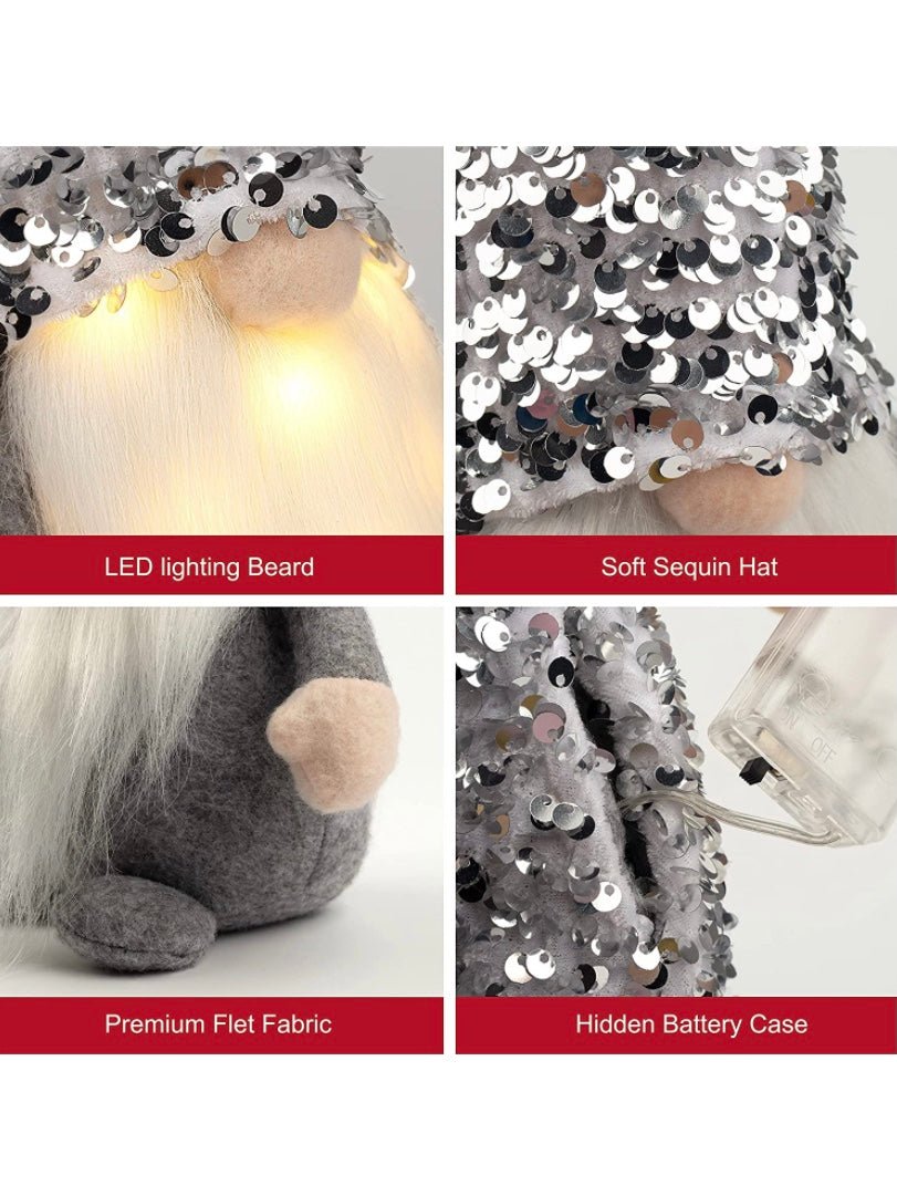 Sequins hat Santa gnome lights - Wapas